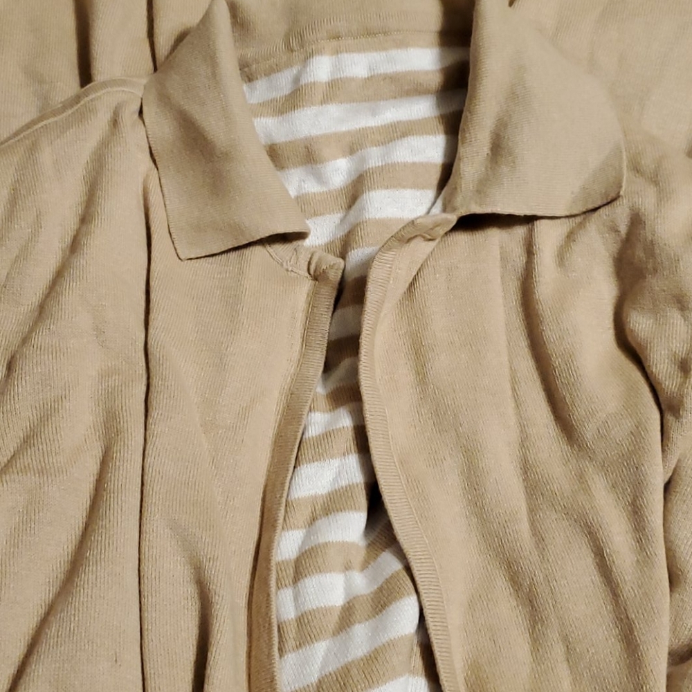 Chico's Solid-Striped Reversible Cardigan - image 7